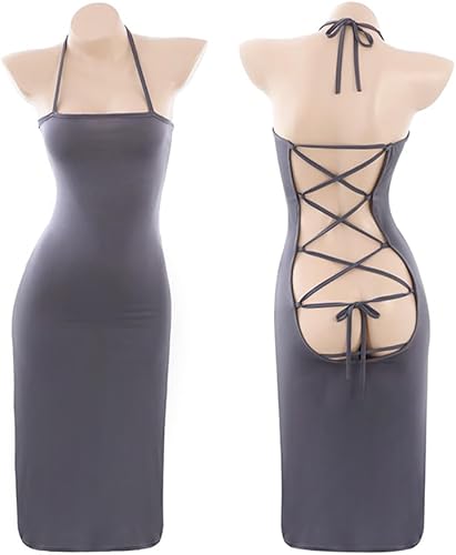 Miniatura 5 de Minivestido sin espalda con cuello en V profundo para mujer, para fiesta, noche, sexy, club, bodycon