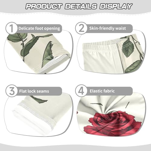 Girls Leggings Red Eternal Flower Art Toddler Girls Clothes Leggings for Girls Toddler Girls Leggings 3-4T3