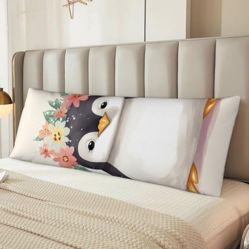 Housse de coussin longue pingouin 50x150 cm pour lit et canapé - 6