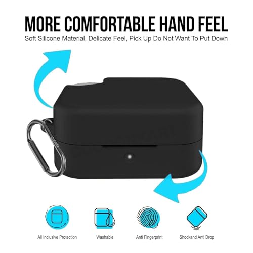 Image of Soft Silicone Case Cover for CMF by Nothing Buds Pro 2 | Buds 2 | Buds 2 Plus (Black)