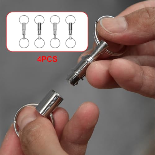 Image of Osilly 4PCS Quick Release Car Keychain, Detachable Auto Pull Apart Key Ring, Dual Split Separate Key Holder, Universal Fit