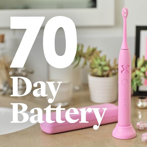 Image of Made by Dentists PRO‑X Sonic Electric Toothbrush for Adults - 70‑Day Battery on One Charge, Dentist‑Designed Whitening Rechargeable Toothbrush, 3 Brush Heads & Travel Case, 3 Modes, Pink