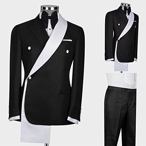 Kromoc Men's Two Pieces One Button Suit Solid Jacket & Pants Tuxedos Stylish Prom Wedding Dinner4