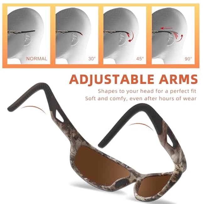 Camo Polarized Wrap-around Sport Sunglasses for Men Women UV400 Driving Fishing Hunting Sun Glasses