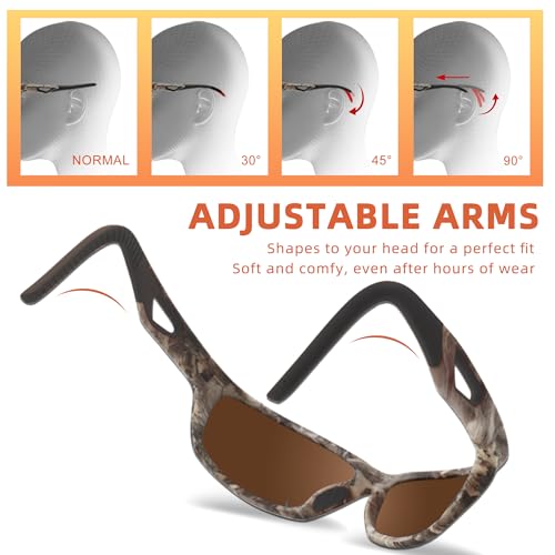 Image of Camo Polarized Wrap-around Sport Sunglasses for Men Women UV400 Driving Fishing Hunting Sun Glasses