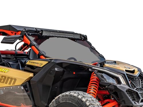 SuperATV Full Windshield for Can-Am Maverick X3 with Intrusion Bars | Scratch Resistant | Dark Tint