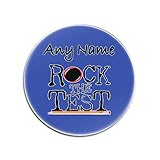 UNIGIFT Posavasos de Cristal Personalizable con Texto en inglés «Rock Test Glass» (diseño de ocasión), para Cualquier Nombre, Mensaje, único, Vidrio, Azul, Redondo