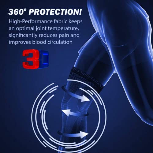 Image of Meditouch Knee Cap Support Brace Compression Sleeve for Men & Women / Meniscus Tear type ACL Arthritis Joint Pain Relief Walking Running Gym Cycling Sports Jogging Workout (XL, 2)