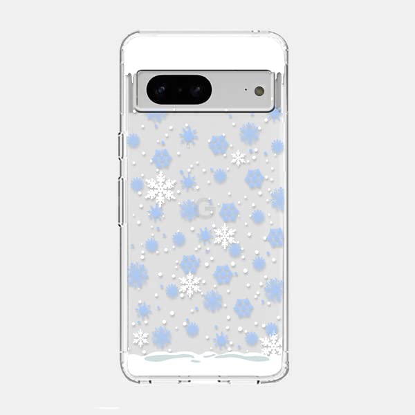 Coque Google Pixel 7 anti-rayures transparente avec design flocons de neige