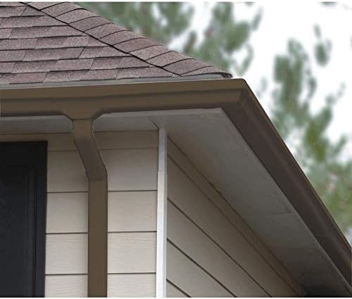 Gutter Outside Miter, K-Style, Traditional, Vinyl, Brown, 5-In.