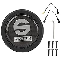 Auto-Lenkrad-Hupenknopf, 6-Loch-Kohlefaser-externe Hupenknopf-Kits für Sparco-Lenkrad-Auto-Auto-modifizierte Teile