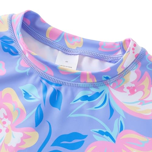 Image of UMELOK Toddler and Little Girls Rash Guard Sets with Bikini Bottoms Swimwear