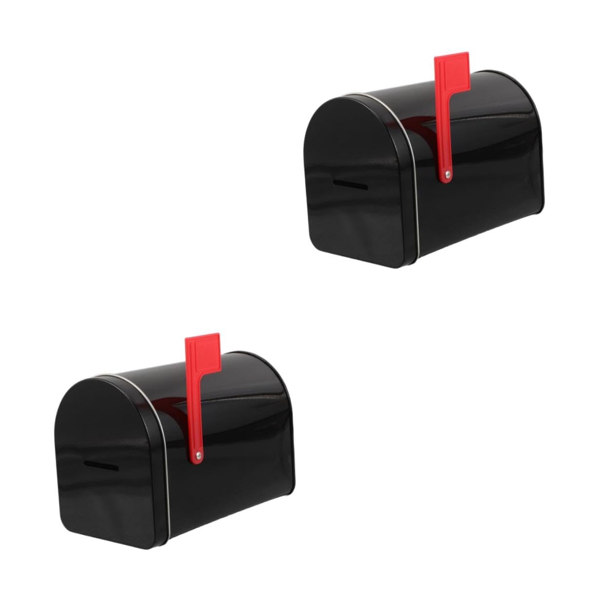Mini buzón de metal PRETYZOOM, juego de simulación negro y decoración de hojalata