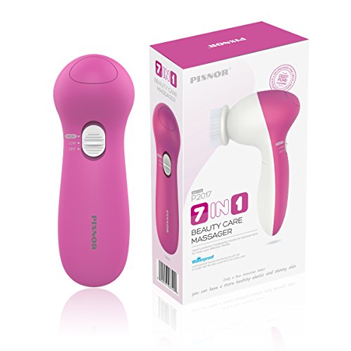 PIXNOR Facial Cleansing Brush [Newest 2020], Waterproof Face Spin Brush with 7 Brush Heads for Deep Cleansing, Gentle Exfoliating, Removing Blackhead, Massaging - Thumbnail 2