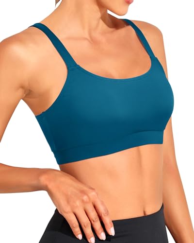 Image of Tempt Me Women Sports Bra Swim Crop Tops Only | Scoop neck, Bathing suits top, Removable cups, Adjustable straps