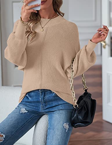 Image of TECREW Women's Batwing Long Sleeve Crew Neck Pullover Sweater Soft Ribbed Knit Sweater Top