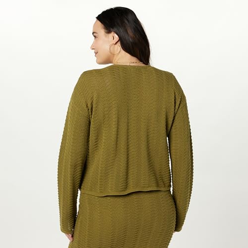 Image of The Drop Women's Makayla Crochet Drop-Shoulder Cropped Pullover