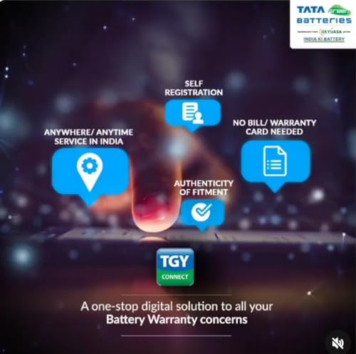 Image of Tata Green Batteries Switch-On INTT240072 200AH Tall Tubular Inverter Battery with 72 Months Warranty for Home, Office & Shops