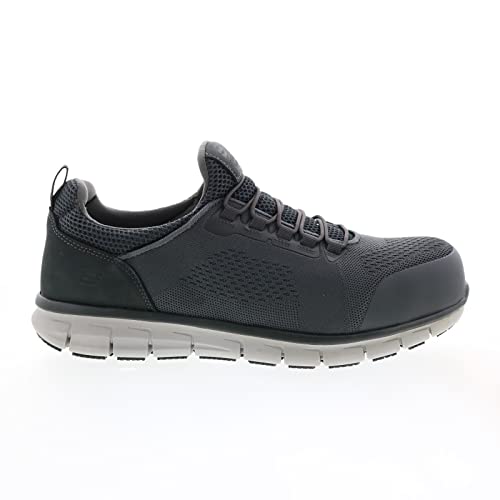 Skechers Men's Work Synergy - Omat Alloy Toe Sneaker, Charcoal, 112