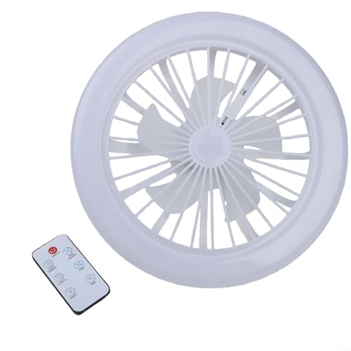 Bombilla de ventilador de bajo consumo con base de rosca E27 y control remoto para iluminación ajustable y flujo de aire en hogares (luz blanca)