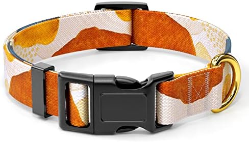 Rnivvi Dog Collar, Personalized Adjustable Dog Collars for Medium Dogs, Cute Puppy Collar for Boy and Girl Dogs, Soft Pet Collar with Quick Release Buckle for Walking Running, Abstract Art Dog Collars