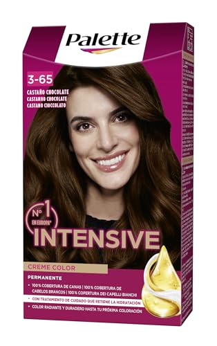 Schwarzkopf Palette Intensive Creme Color - Tono 3.65 cabello Castaño Chocolate - Coloración Permanente de Cuidado con Aceite de Marula – Óptima cobertura de canas – Color duradero hasta 8 semanas