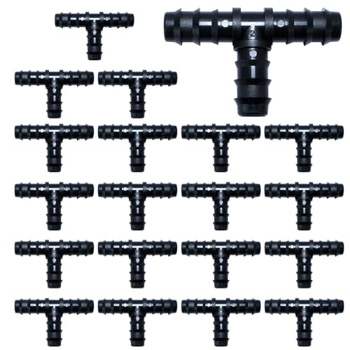 RYXZEN 20PCS Tuyau Goutte à Goutte Connecteurs de Tuyaux pour 16 mm Raccord Tuyau d'arrosage Système d'Irrigation Kit de Raccords d'irrigation pour Tuyau...
