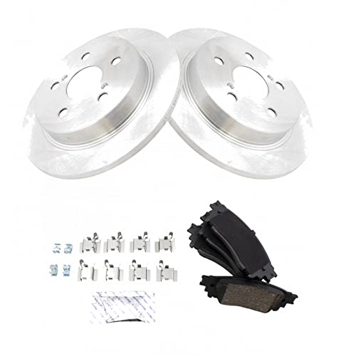 Image of TRQ Rear Brake Pad and Rotor Set Ceramic Solid Rotors | For 2015-2023 Lexus NX200t NX300 NX300h UX200 UX250h ES250 ES300h ES350