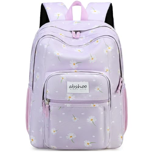 Image of abshoo Classical Basic Daisy Womens School Backpack For College Teen Girls Water Resistant Bookbag (Daisy Purple)