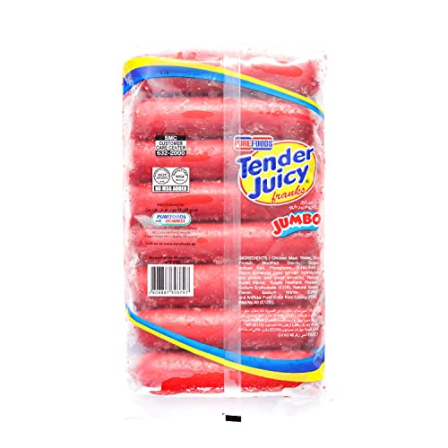 Pure Foods Tender Juicy Franks Jumbo, 500 g