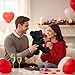 Civaner Valentine Bear Stuffed Animal Gift with Rose Funny Cute Bear Stuffed Animal Plush Gift for Valentine Mother Birthday Wedding Christmas, 11.8 Inches(Black)