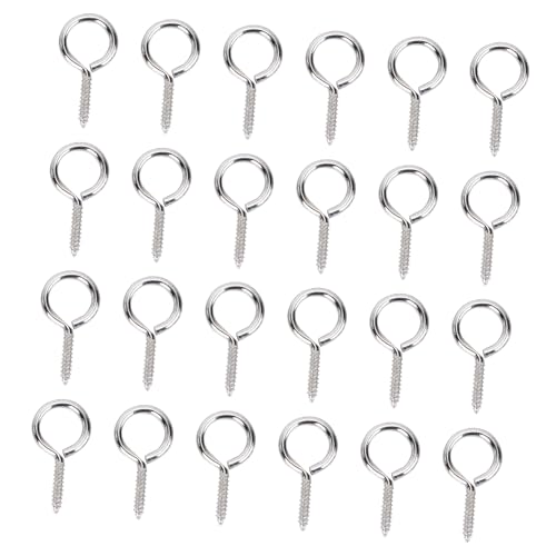 GETAJGHSD 36pezzi Gancetti Autofilettanti in Argento Gancio Occhiello Di Pecora Vite Filettata Anello Per Fissaggio Leggero Per Interni Ed Esterni Uso Domestico e Lavorazione Del Legno