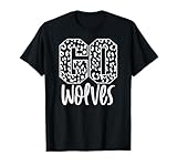 Wolves Team Mascot School Spirit Game Night Leopard Print T-Shirt