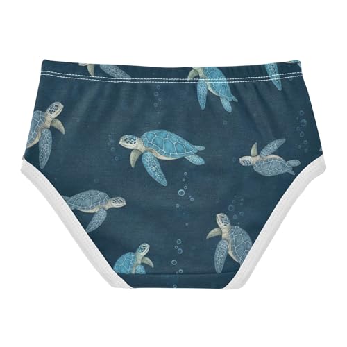 Ancient Sea Turtles Blue Cute Panties Girl Girls Underwear Toddlers Cotton Animal Briefs Girls Undies 2t2