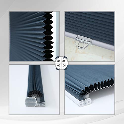 Cellular Shades Blackout Blinds Cordless Honeycomb Window Shades For Bedroom, Blinds For Window And Door, Home And Office, Blue, 36" W X 64" H #TOP2