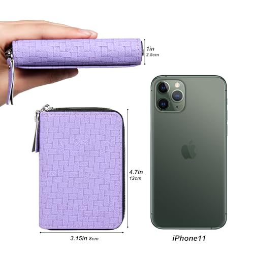 Image of Credit Card Wallet, RFID Card Case Wallet, Zipper Card Cases Holder for Men Women, RFID Blocking, KeyChain Wallet, Compact Size Card Organizer Case for Women