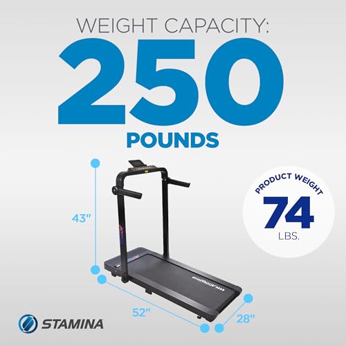 Image of Stamina müüv Foldable Treadmill, 0.5 to 7.5 mph, Under Desk Walking Pad - Personalized Smart Workouts with App Integration | 0.5 to 7.5 mph; Under Desk Walking Pad; Personalized Smart Workouts with App Integration