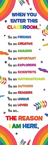 Image of When You Enter This Classroom Educational Rules School Rainbow Classroom Decor Cool Wall Art Print Poster 12x36