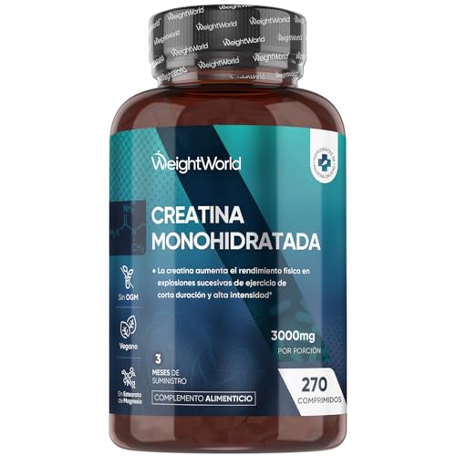 Creatina Monohidratada 3000mg, 270 Comprimidos, 3 Meses...