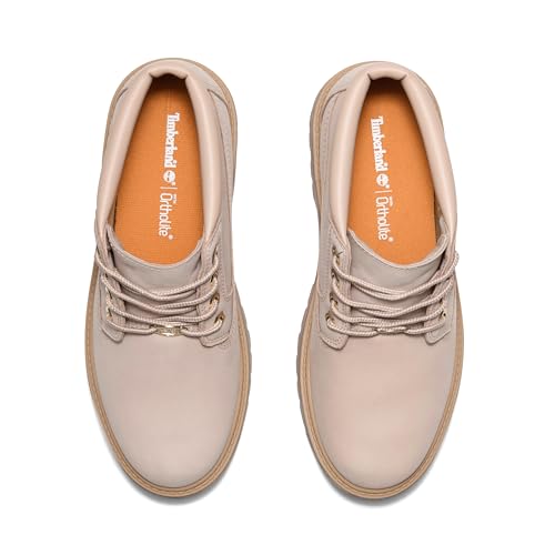 Timberland Timberland Women's Stone Street Platform Waterproof Chukka Boot, Light Beige Nubuck, 5.5 Wide