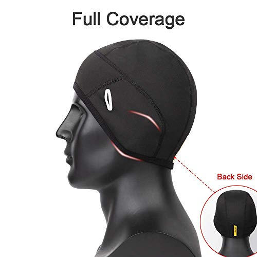 Coolchange Skull Cap Helmet Liner with Glasses Port Winter Thermal Running Beanie Cycling Cap Black - Thumbnail 4