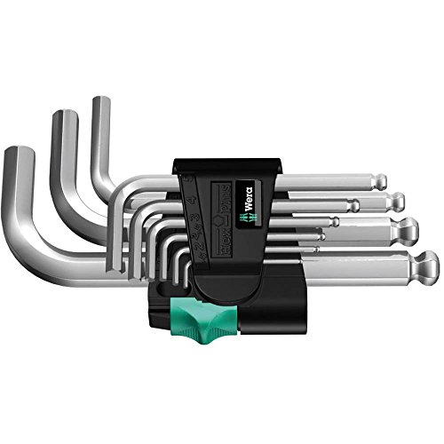 Image of Wera 05133163001 950 /9 Hex-Plus 3 L-key set, metric, chrome-plated, 9 pieces