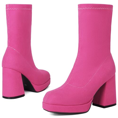Boots mi-mollet élastiques au design géométrique et finitions soignées