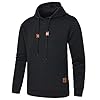 JustSun Mens Hoodies Pullover Men's Sweatshirts Casual Classic Hoody Long Sleeve Jacquard Hooded Sweatshirts Black M #3