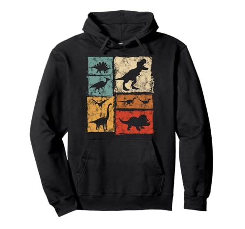 Retro Dinosaurio Tipos Gráfico Lindo Dino Vintage Sudadera con Capucha