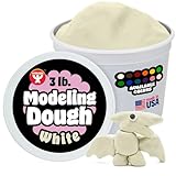 Hygloss Play Modeling Dough for Kids – Safe & Non-Toxic Sensory Dough for Arts and Crafts – 3 lb Tub – Play Clay for Toddler Activities, Preschool Classroom Must-Haves – White Color, Unscented