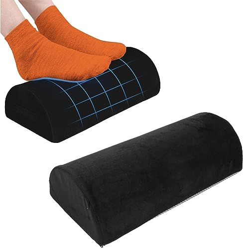 Half Moon Bolster Semi Roll Pillow, Half Moon Pillow Black Ankle Knee Neck Lumbar Support Cushion Elderly People Home Memory Foam Leg Elevation Pillow