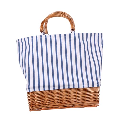 Cabas femme en lin coton bleu idéal pour votre shopping quotidien en ville