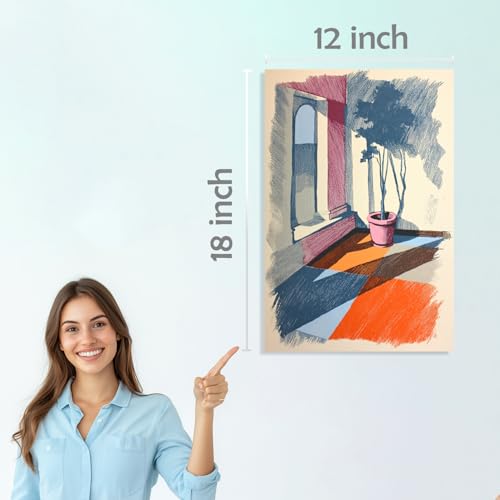 Image of SiddArtify Abstract Botanical Wall Art Prints Set - Colorful Plant Poster Decor for Living Room Office - 12x18 inch Board Pack of 6
