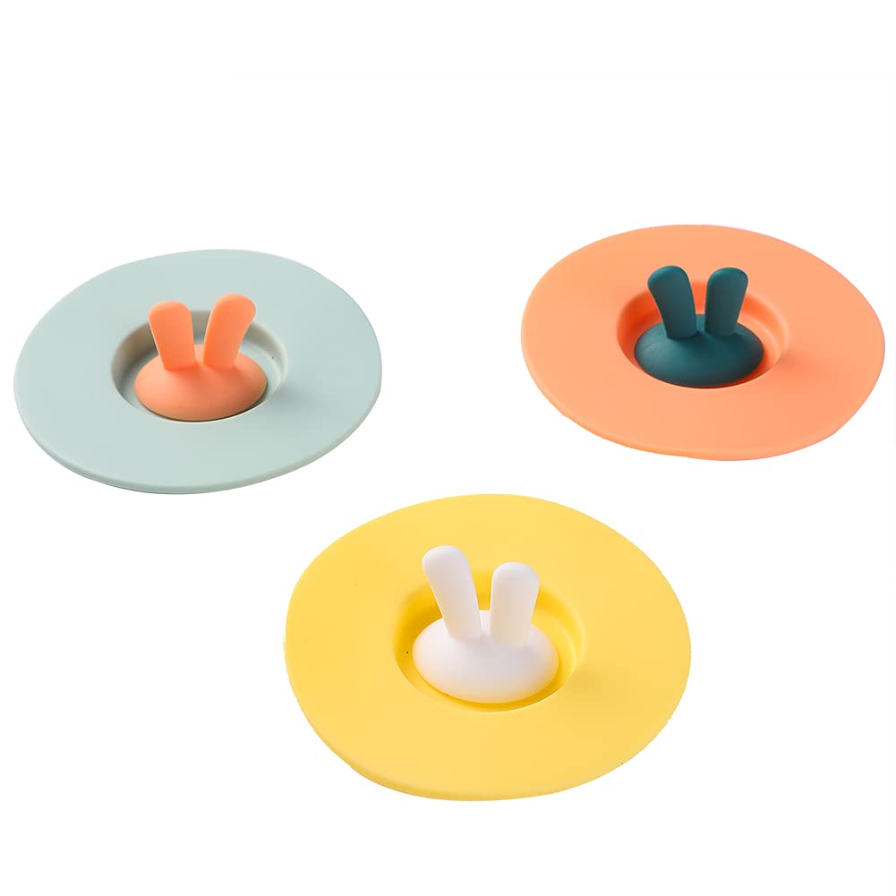 3 Pcs Silicone Mug Cover Cute Anti-Dust Cup Lids Airtight Glass Cup cover for Coffee Tea